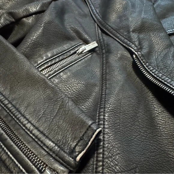 Zara Faux Leather Moto Biker Jacket - Picture 7 of 8